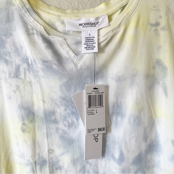 Workshop Republic Blue and Yellow Tie Dye Sleeveless Tank Top - Picture 3 of 4